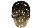 Carved, Dark Smoky Quartz Crystal Skull #108770-1